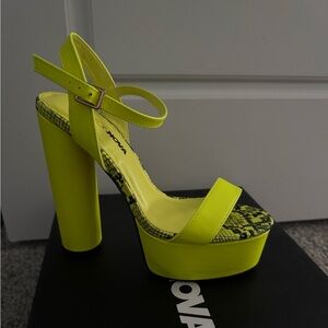 Fashion Nova Neon Yellow Platform Heels
